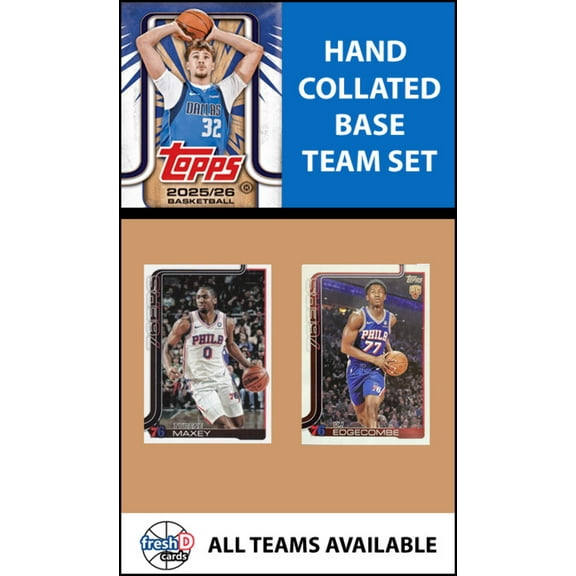 2025-26 Topps NBA Flagship Team Set Philadelphia 76ers Sixers Maxey Edgecombe Iverson