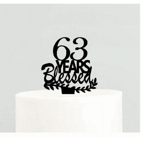 63rd Birthday / Anniversary Blessed Years Cake Decoration Topper