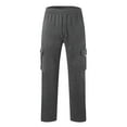 thumbnail image 4 of TMOYZQ Mens Big & Tall Casual Cotton Cargo Joggers Pants Lightweight Drawstring Athletic Workout Gym Running Stretch Sweatpants Outdoor Hiking Sports Jogging Pants with Multi Pockets, 4 of 4