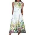 thumbnail image 2 of SMihono Robe d'Été pour Femmes Grande Taille Mode Femmes Été Décontractée Imprimé Poche Sans Manches Ample Longue Robe, 2 of 8