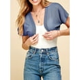 thumbnail image 4 of Made by Johnny Women's Short Sleeve Shrug Open Cardigan M ASH_BLUE, 4 of 6