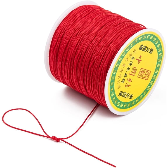 1roll 1 Roll 98.42 Yards(90m) 0.8mm Chinese Knot Nylon Thread Bead Thread Chinese Knot Nylon Thread Stringing Materials for DIY Bracelets Necklace Beading Jewelry Making and Crafts Red