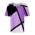 thumbnail image 4 of ALLLIST Graphic Spring Tops Purple Crew Neck Short Sleeve T-Shirts Womens Shirts Under $5, 4 of 4