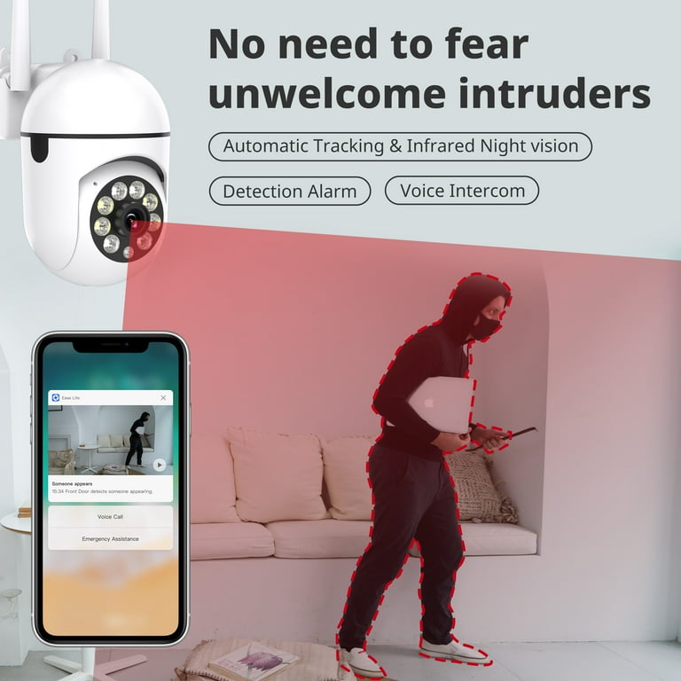 BoyKeep 1080P Outdoor Security Camera, 360° Pan/Tilt, Color Night
