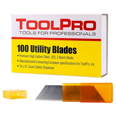 ToolPro Replacement Cutting Blades for Drywall Utility Knife, 100 Pieces