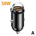 thumbnail image 3 of 50W/200W Dual Port USB Car Phone Charger, Fast Charging Accessory with Intelligent Power Delivery, 100W Per Port PD Output for Mobile Devices, Black, 3 of 8