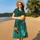 thumbnail image 4 of Disketp Green Gold Glitter para Vestido de Manga Corta para Mujeres, Vestidos de Verano para Mujeres, Casual y Holgado para la Playa, 4 of 6