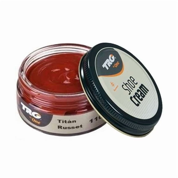 TRG Russet Shoe cream with beeswax, one of the best shoe polishes that nourishes, maintains, shines and enhances the color of leather shoes and leather boots.