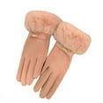 thumbnail image 6 of Fashion Women Gloves Autumn Winter Cute Furry Warm Mitts Full Finger Mittens Female Outdoor Sport Cycling Gloves (Blue,One Size), 6 of 7