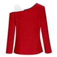thumbnail image 4 of HongQid Women's Long Sleeve Tunic Tops Casual Cold Shoulder Blouse Shirts, 4 of 6