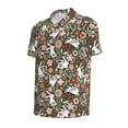 thumbnail image 2 of Balery Rabbits on Floral Printed Men’s Short Sleeve Polo Shirt, Midweight Men's Shirt,Golf Polo shirts -, 2 of 9