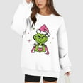 thumbnail image 5 of Womens Christmas Oversized Sweatshirt Long Sleeve Funny Cute Xmas Crewneck Pullover 2-White S 1, 5 of 5
