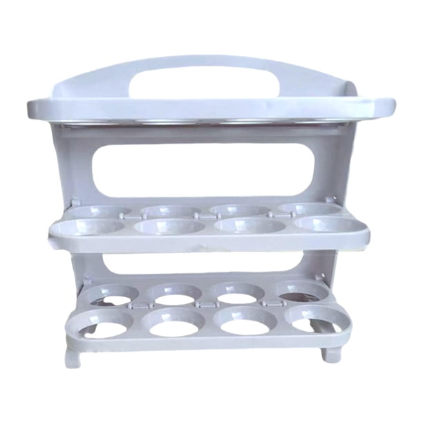 Organización de soporte de huevo de huevo con dispensador de huevos de 3 capas Organizador de caja de almacenamiento para el refrigerador de
