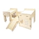 thumbnail image 3 of Castillo de madera para escondite de conejos, casa de madera ventilada para conejos, hábitats con escaleras tipo cueva para que pequeños animales, 3 of 9