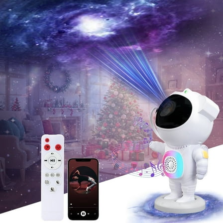 Astronaut Galaxy Projector with Bluetooth Speaker & Remote, Starry Nebula Ceiling Night Light for Kids, Star LED Home Room Decor