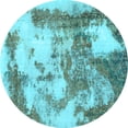 thumbnail image 1 of Ahgly Company Indoor Round Abstract Light Blue Modern Area Rugs, 6' Round, 1 of 4