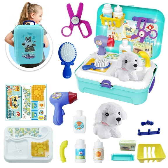 16-Piece Pet Care Play Set, Educational Toy for Pretend Play