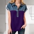 thumbnail image 6 of akafmk Girls Denim Shirts Button Up Lapel Collar Short Sleeve Casual Summer Jean Blouses Shirts 4-15 Years, 6 of 7