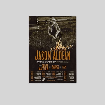Music Poster Jason Aldean the Songs About Us Tour 2026 Size 24''x36'' Goldengate