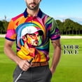 thumbnail image 3 of HOMYGIFTS Men’s Custom Face Golf Polo Shirt – Personalized Face Mosaic Art Style Shirt Sportswear, 3 of 10