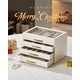 thumbnail image 2 of Jewelry Box Vlando organizador con tapa de cristal de 4 capas, color blanco nube, 2 of 7