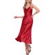 thumbnail image 4 of CURVOSPORT Vestido de Satén para Mujer con Tirantes Espagueti, Escote en V, Elegante, Maxi, Deslizante, Rojo, 4 of 6