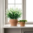 thumbnail image 3 of 4 Bundles Artificial Flowers Outdoor Plants Faux UV Resistant Lavender Plastic Shrubs Indoor Outside Greenery Bushes Flower (White Setaria), 3 of 14