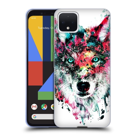 Head Case Designs Officially Licensed Riza Peker Animals Wolf Soft Gel Case Compatible with Google Pixel 4