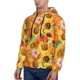 thumbnail image 3 of Pofeuu Pumpkins And Sunflowers Print Mens Casual Hooded Collar Drawstring Hoodies Pullover Sweatshirts Casual Long Sleeve Shirts-Medium, 3 of 7