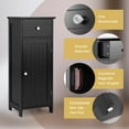 thumbnail image 5 of Giantex Wooden Bathroom Floor Cabinet, Freestanding Storage Cabinet w/Adjustable Shelf & Anti-Tilt Design, Black, 5 of 8