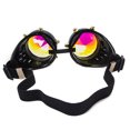 thumbnail image 3 of SAYFUT Vintage Steampunk Goggles Rainbow Kaleidoscope Festival Diffraction Goggles Cosplay Party Black Silver, 3 of 6