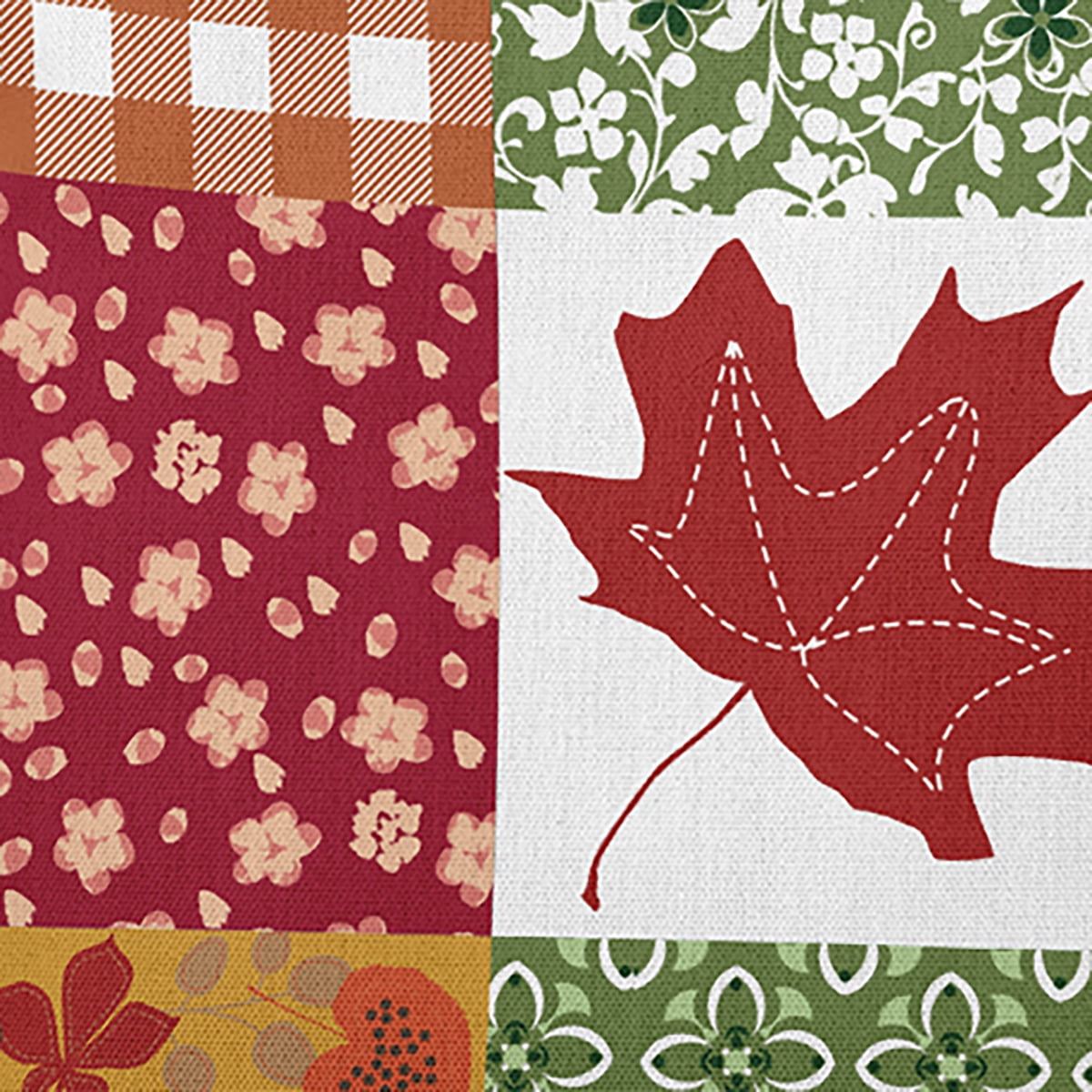 20" x 14" Simply Daisy Printed Quilt Leaves Polyester Indoor/Outdoor Pillow, Dragon Qty 1