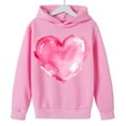 thumbnail image 4 of Sudadera con capucha y estampado de corazón de San Valentín, sudadera de manga larga para niños y niñas, chaqueta para niñas de talla mediana y grande., 4 of 7