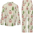 thumbnail image 5 of Top-kevin Champagne Glasses Snowflakes Pine Women's Long-Sleeve Shirt And Full-Length Bottom Pajama Set, 5 of 12
