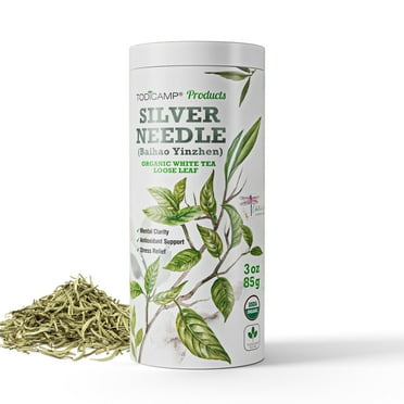 TODICAMP White Tea Organic Silver Needle Tea - 3 Oz of Premium Silver Needle White Tea