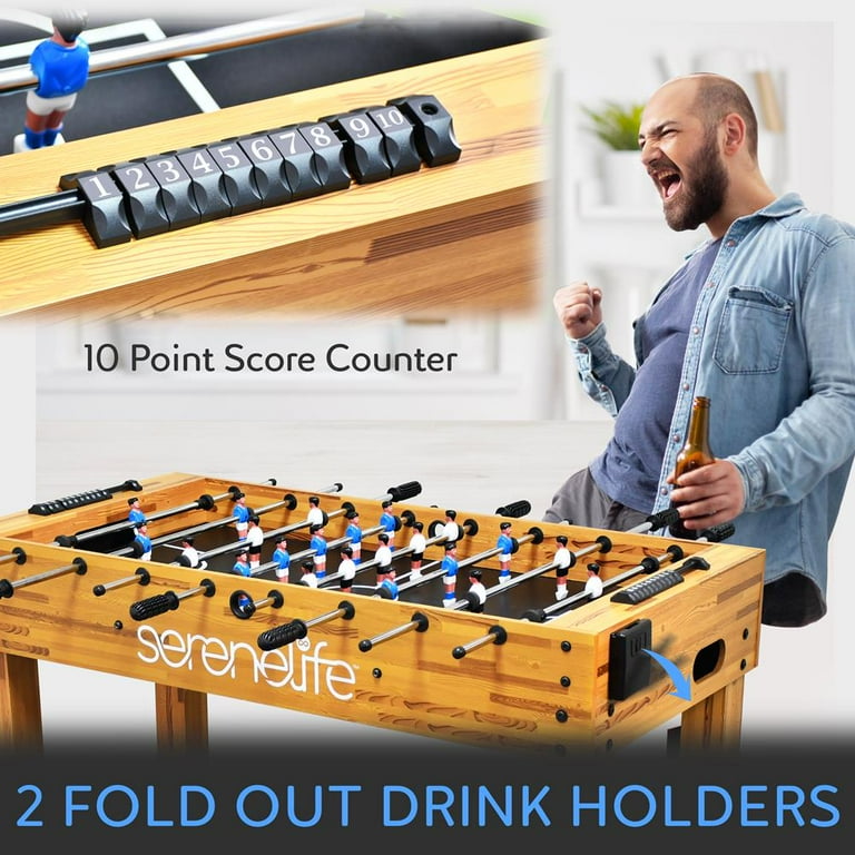 SereneLife 48in Competition Sized Wooden Foosball Table, Soccer