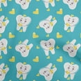 thumbnail image 1 of oneOone Polyester Spandex Turquoise Blue Fabric Asian Kawaii Rabbit Sewing Craft Projects Fabric Prints By Yard 56 Inch Wide, 1 of 4