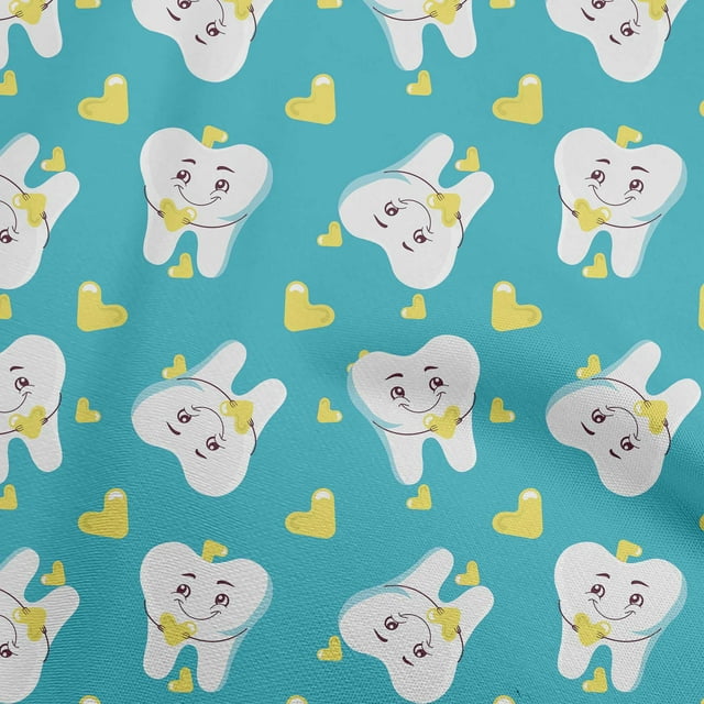 oneOone Polyester Spandex Turquoise Blue Fabric Asian Kawaii Rabbit Sewing Craft Projects Fabric Prints By Yard 56 Inch Wide