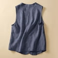 thumbnail image 4 of Womens Cotton Linen Vest Casual Loose V Neck Sleeveless Vests Jacke down Vest Women, 4 of 6