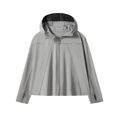 thumbnail image 2 of abtuhar Rain Coats for Girls,Toddler Jacket,Boys and Girls Casual Solid Sports Hooded Long Sleeve Zipper Sun Proof Breathable Clothing Gray 120, 2 of 5