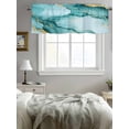 thumbnail image 4 of Kitchen Valances for Window, Teal Marble Gold Foil Light Filtering Rod Pocket Valance Curtain, Gradient Ink Abstract Art &nbsp;Short Curtains Window Topper for Bedroom Bathroom Living Room 54x18in, 4 of 7