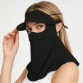 thumbnail image 2 of Sombrero for el sol refrescante de verano for mujer con mascarilla facial Hielo Fibra sedosa Nylon Alta elasticidad Transpirable Deportivo Sombrero de protección solar plegable, 2 of 3
