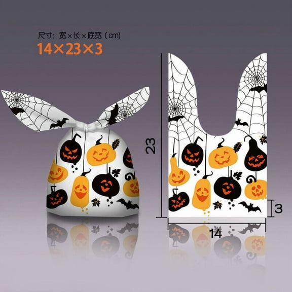 Halloween Party Candy Biscuit Sweet Treat Or Treat Cookie Gift Bags x50-Spider pumpkin-50Pcs
