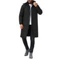 thumbnail image 2 of INSPIRE CHIC Quilted Padded Coat for Men's Winter Full-Zip Winter Detachable Hooded Long Puffer Jacket S Black, 2 of 6