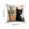 thumbnail image 3 of Uuiauoio Floral Black Cat Pillow Covers 18x18, Cats Lovers Lady Gifts, Cat Mom Grandma Gifts, Cats in Colorful Wildflower Decorative Pillow Covers for Home Bedroom Living Room Office Decor, 3 of 6
