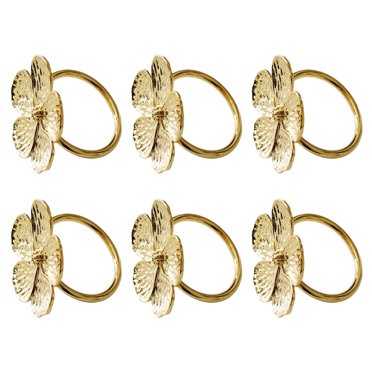 6pcs Exquisite Napkin Buckles Flower Napkin Rings Romantic Themed Napkin Buckles