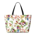 thumbnail image 2 of Balery Birds And Flowers Beach Travel Bag - Water-Resistant, Large Capacity Lightweight Tote with 7 Pockets for Women and Men - Perfect for Beach, Pool, Gym, and Travel, 2 of 7