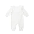 thumbnail image 4 of iiniim Infant Baby Girls Lace Embroidery Romper Sets Long Sleeves Bodysuit Outfit with Hat, 4 of 7