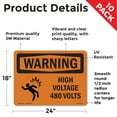 thumbnail image 2 of High Voltage 480 Volts With Symbol OSHA WARNING Vinyl Decal Label 24 Inch x 18 Inch - 10 Pack, 2 of 6