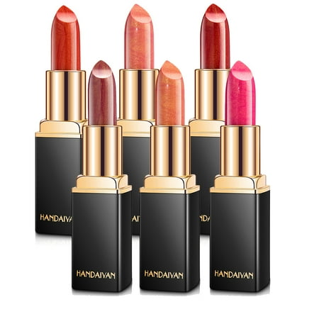 Gold Glitter Lipstick Tuscom Metallic Glitter Lipstick Waterproof Long Lasting Hydrating Satin Lipstick Set ()